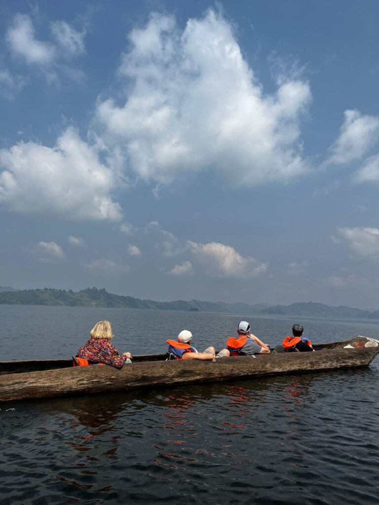 Canoe on a lake in Uganda